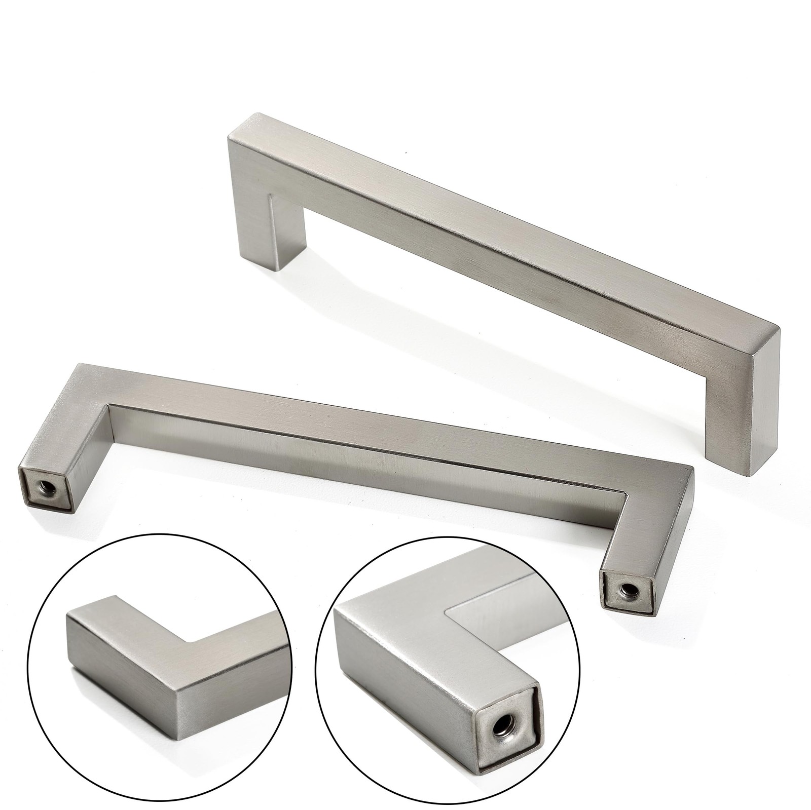 Redunest Cabinet Pulls Brushed Nickel Cabinet Handles Square Drawer Pulls 5