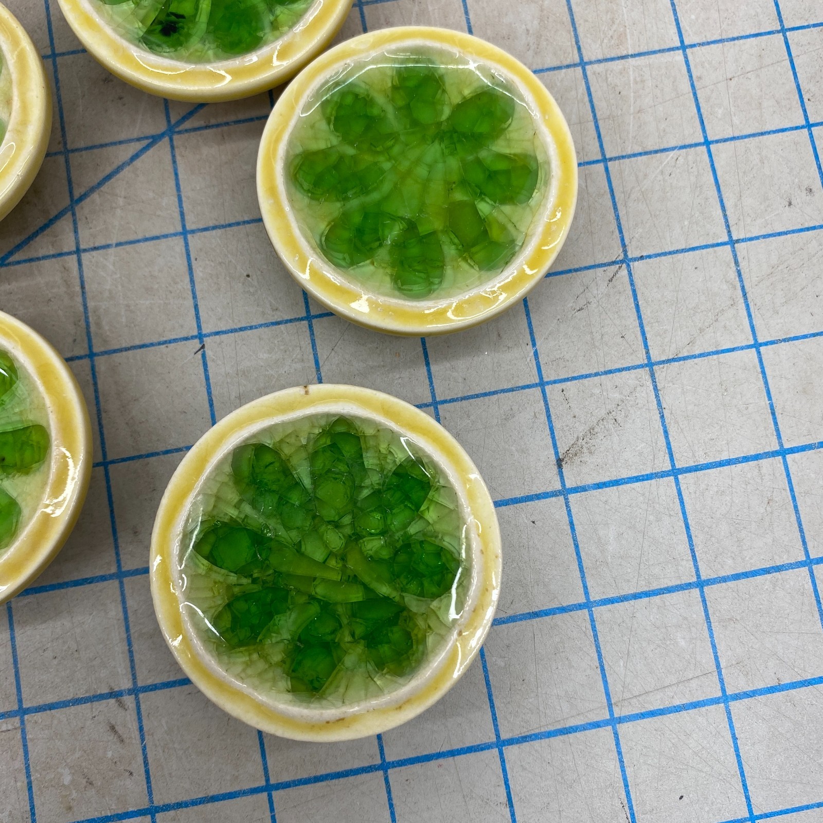 x15 BIG Vintage Mid Century Retro 60s Green Lemon Dresser Drawer Pull Knobs