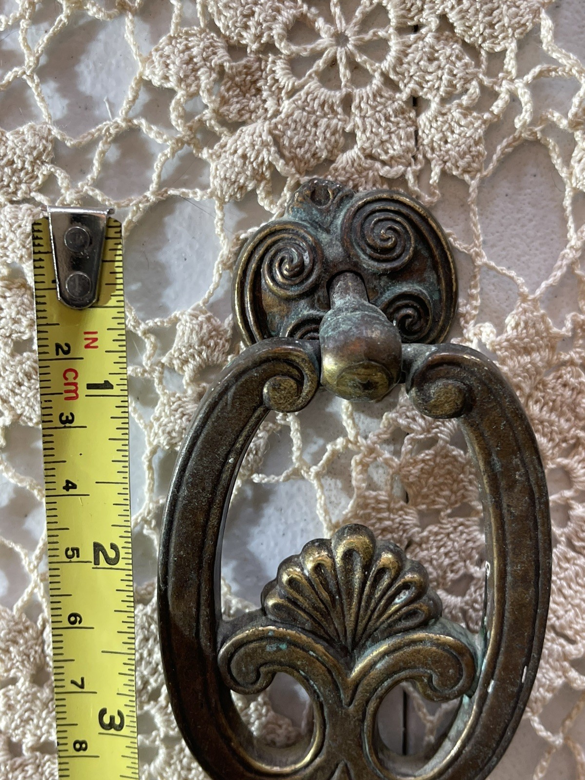 Lot 5 Vintage KBC Keeler Brass Co. Door Knocker Drop Pull Handle With Backplates