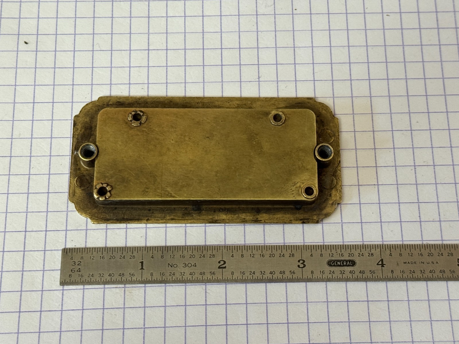 Rare Vintage 60-70’s Henredon Brass Small Campaign Drawer Pull Handle 3 c-c