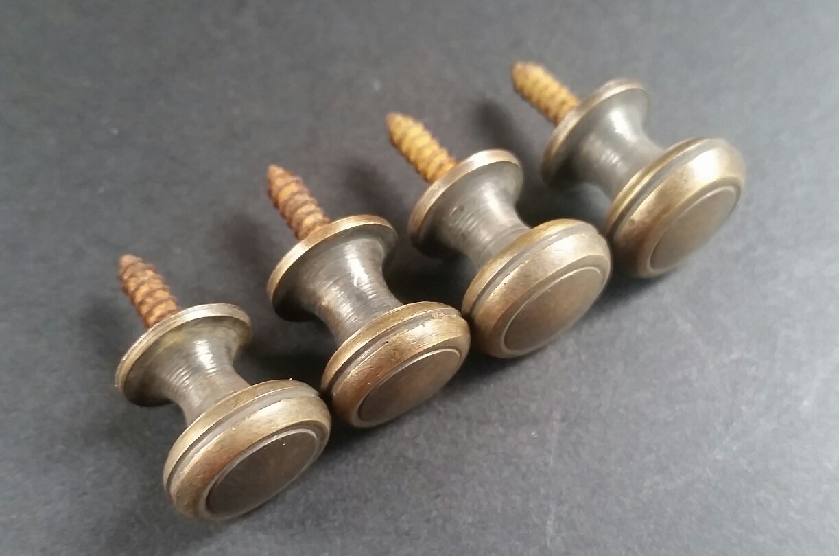 4 Solid Brass SMALL Stacking Barrister Bookcase 1/2″dia Knobs drawer Pulls #K18