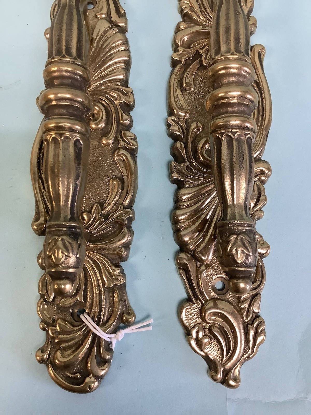 Pair Brass Door Pulls/Handle 9 3/8” L by 2 1/8”W
