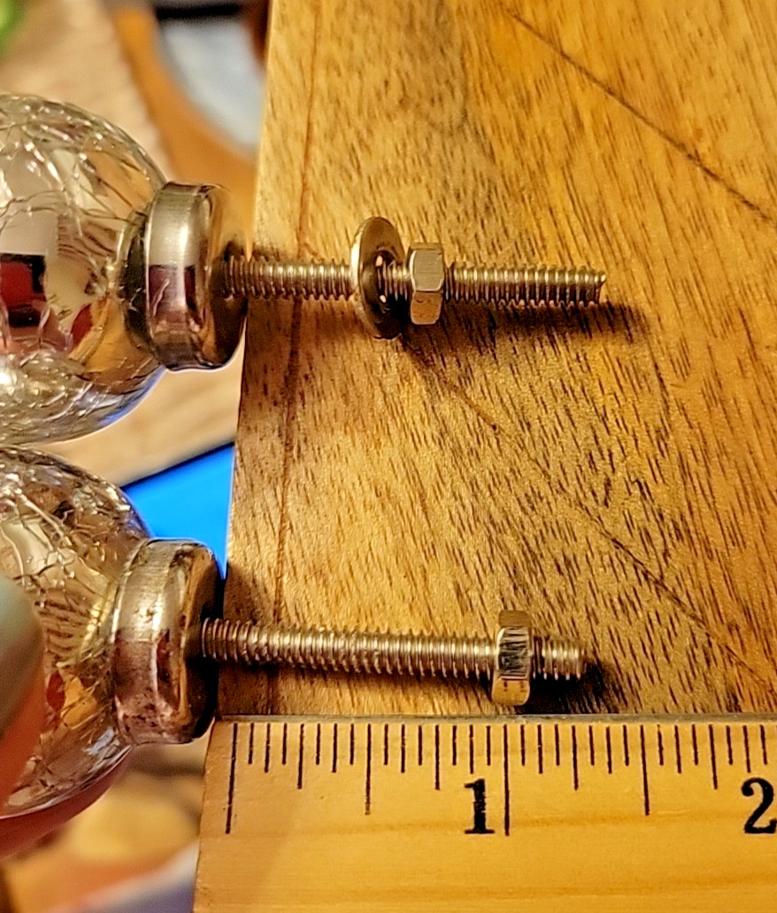 6 SILVER CRACKED MERCURY GLASS CABINET DRAWER HANDLE PULLS 1.5” Diameter