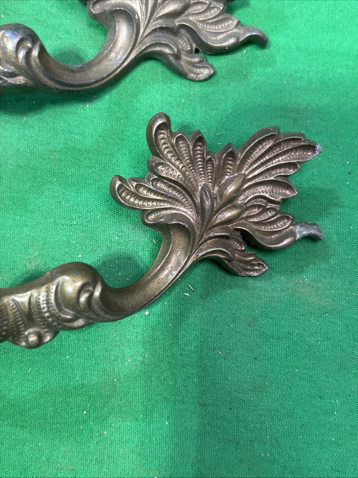 Three Vintage Pull French Provincial Drawer Pulls 6” Long 4″ Center