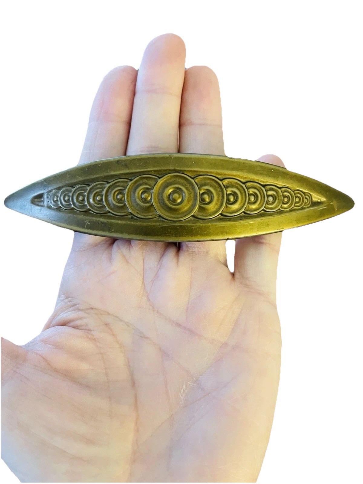 Set 8 Antique Vintage Art Deco Gold Toned Drawer Handle Pulls.