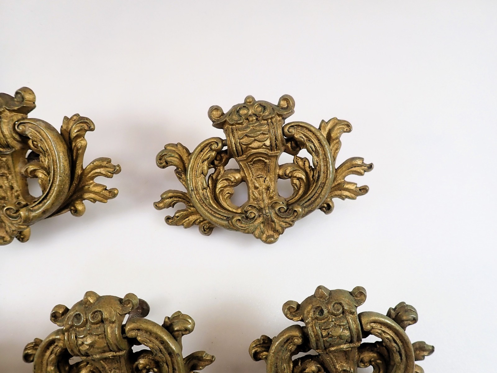 Vintage Keeler Brass Co KBC Ornate Drawer Pulls Lot of 5 Louis XVI Rococo