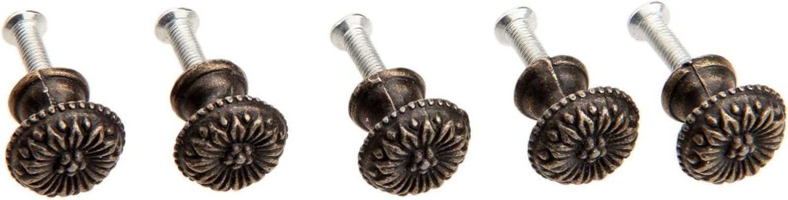 Set of 5 Vintage Style Brass Knobs – Perfect for Cabinets & Jewelry Boxes