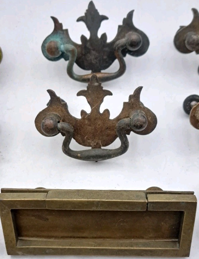 Antique/Vintage Handles Hardware Lot Furniture Drawer Pulls Handles Metal Brass