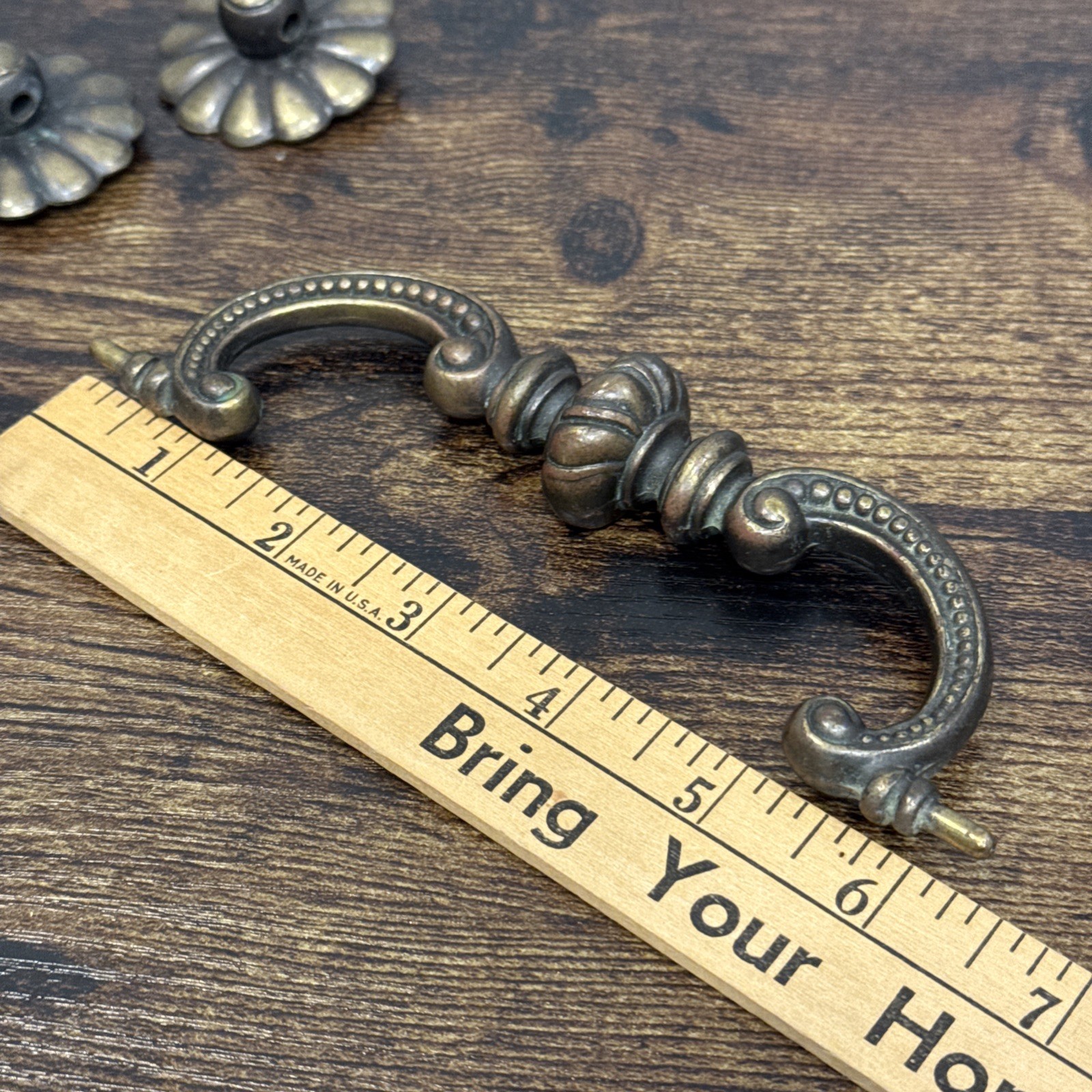 Thomasville Dresser Drawer Pull Handle Vintage Drop Bail Brass Metal Replacement