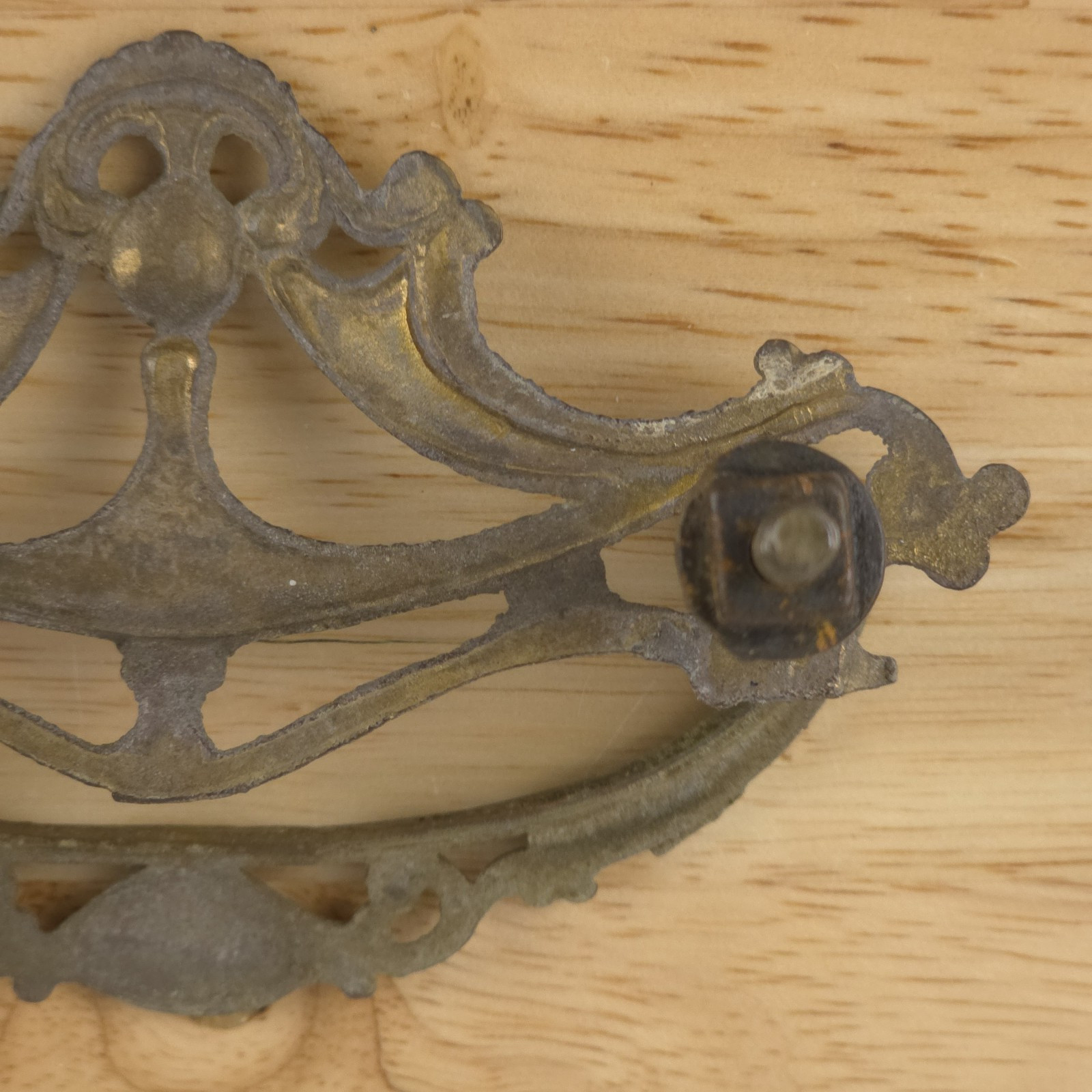 Vintage Brass Drop Bail Handle Drawer Cabinet Pulls Lot of 3 Antique Patina