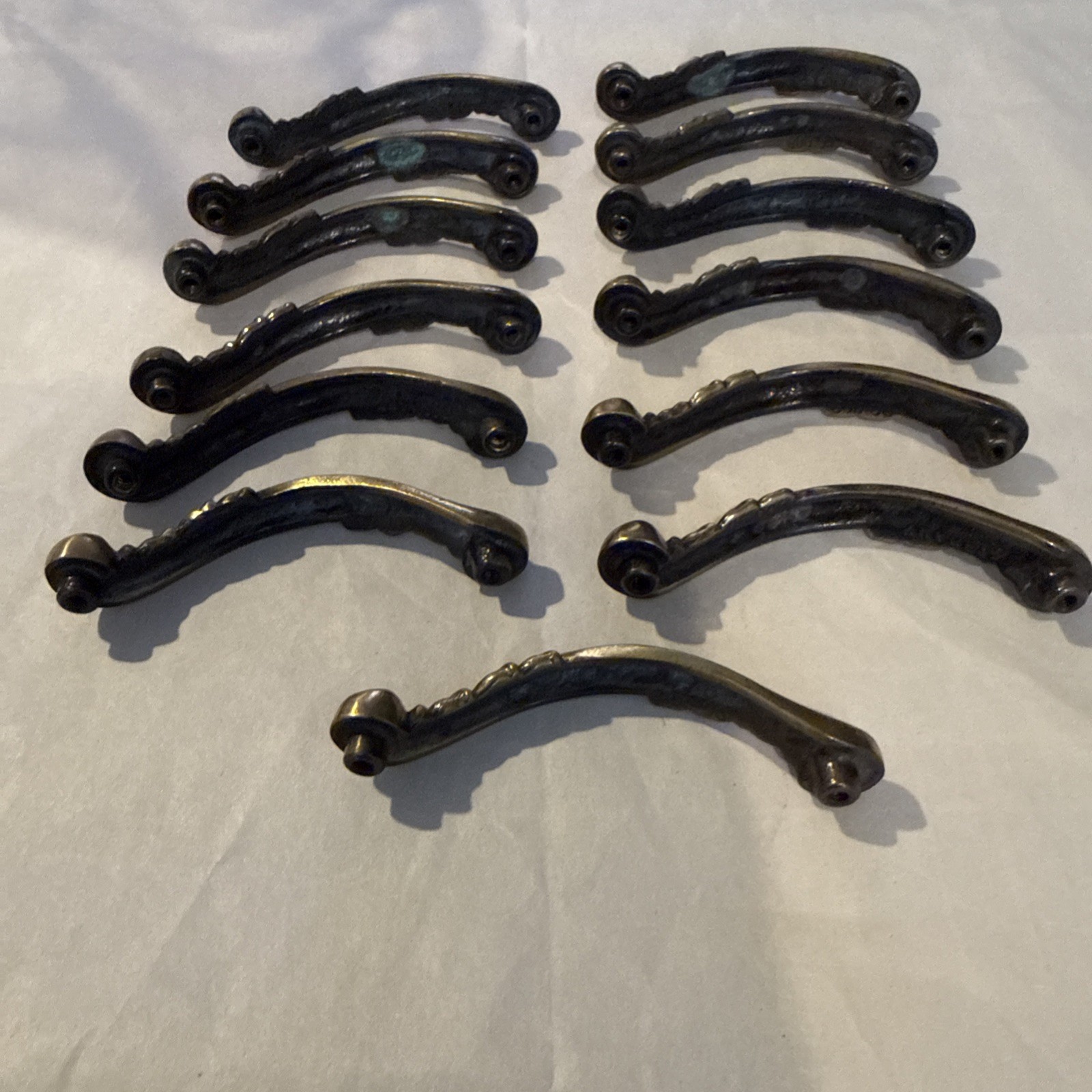 Lot Of 13 Vintage Brass Furniture Handles – 3 1/2” – Germany