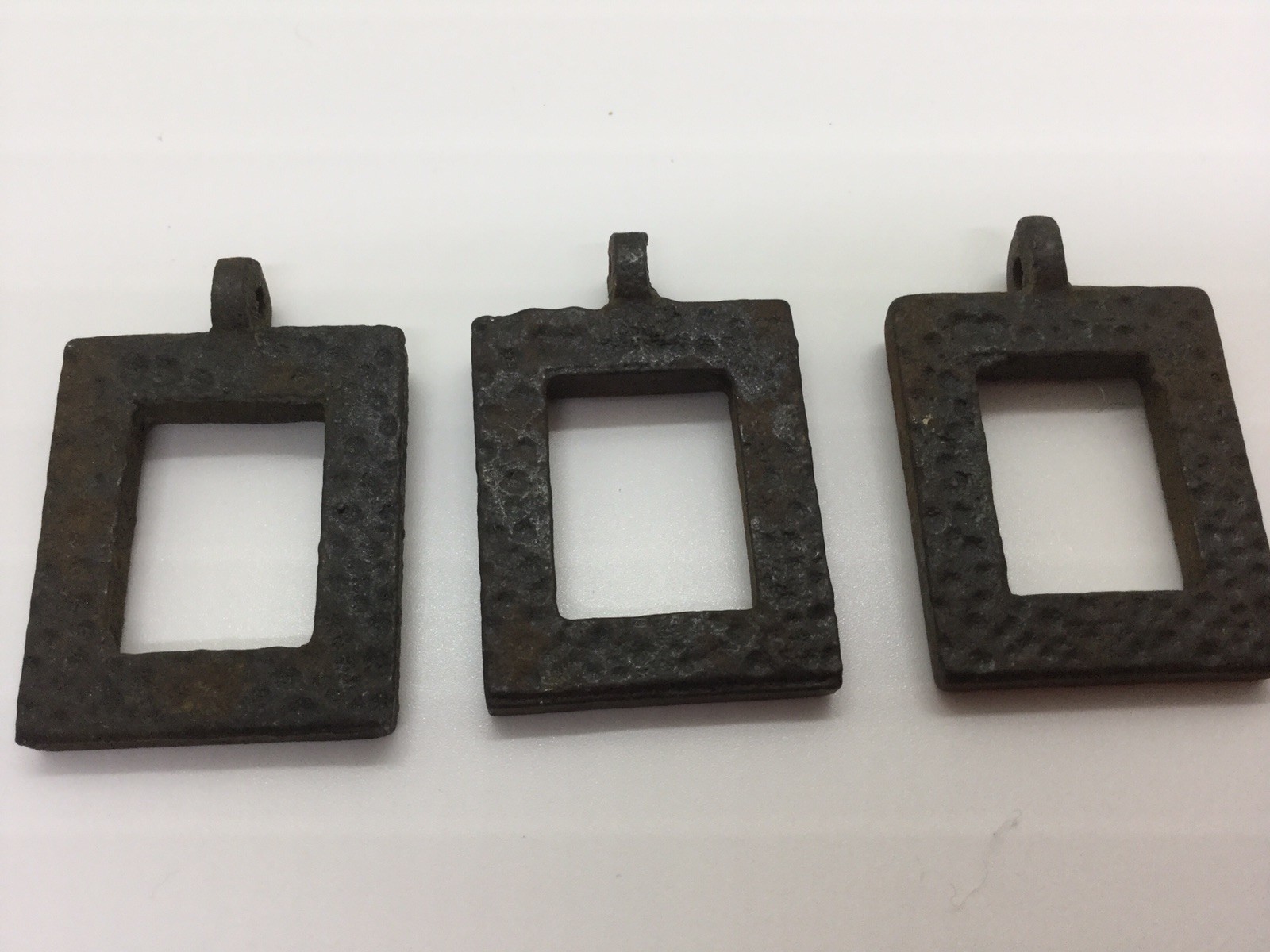 Arts and Crafts – Gothic Drawer Pull Rings Black Hammered Iron Not reproduction!