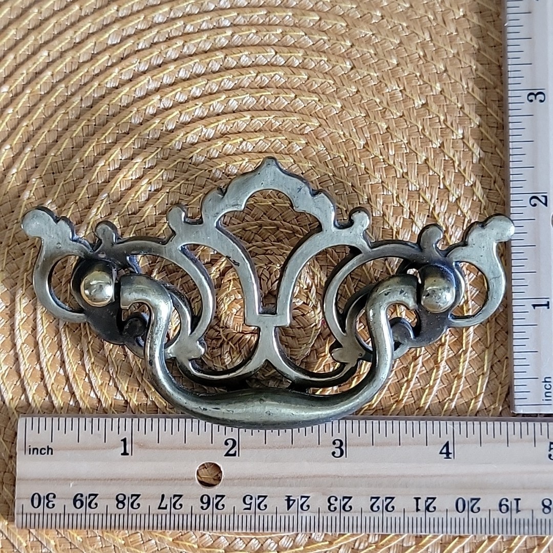 Lot of 6 VTG Brass Metal Drawer Pulls Handles Batwing Keeler Brass Co KBC1 N1935