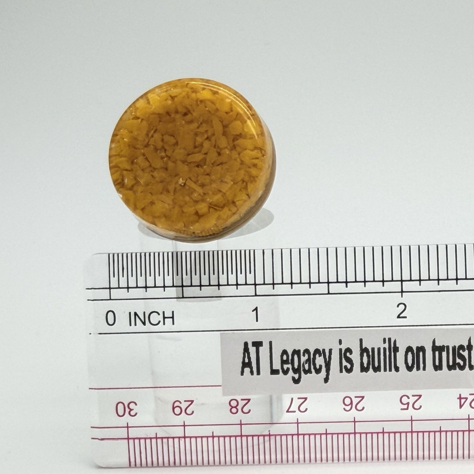 Vintage Butterscotch Amber Lucite Cabinet Knob MCM Chrome Drawer Pull 1970s-80s