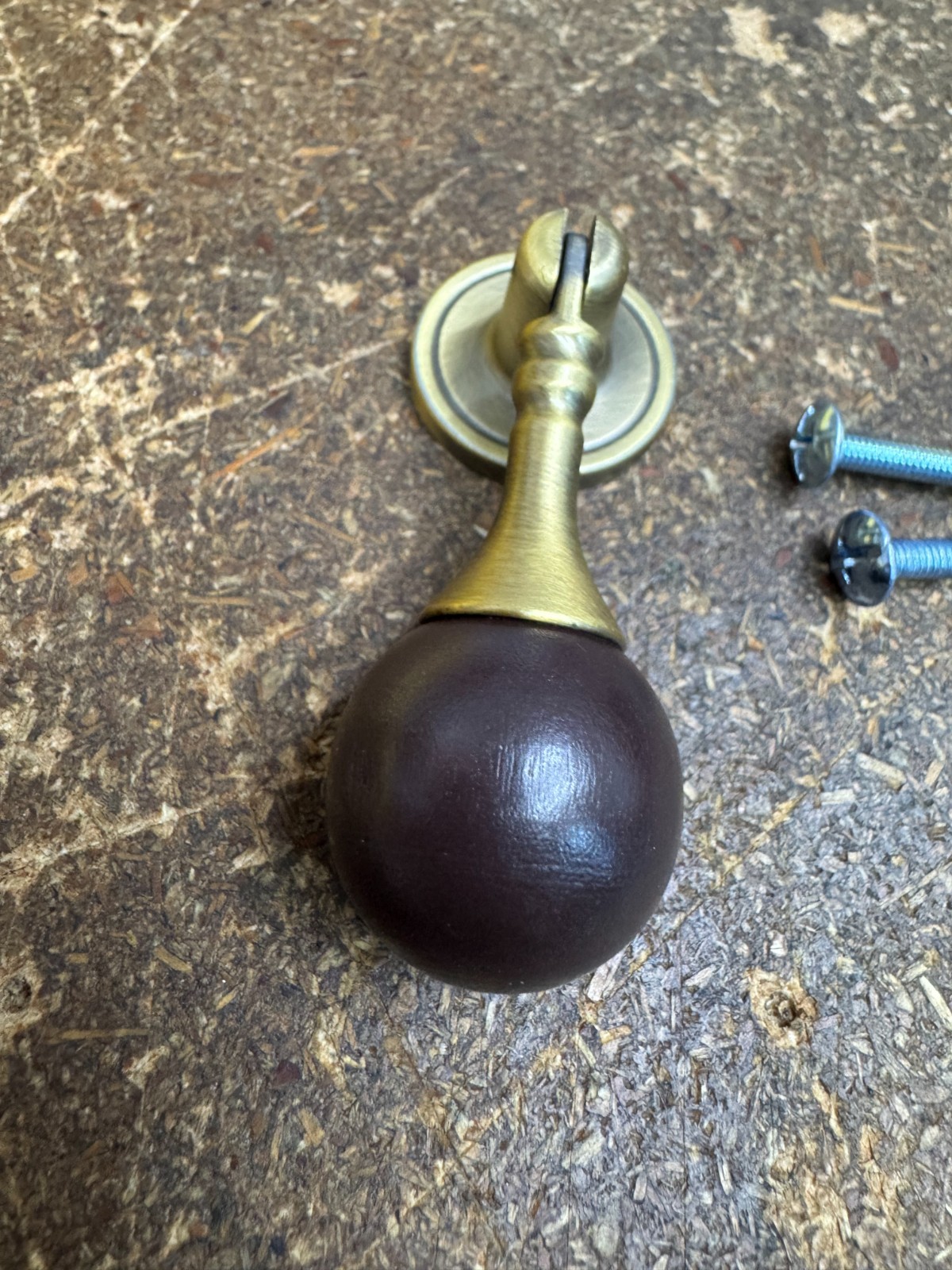 Teardrop Ball Drawer Door Pull Knob Eastlake Wood ANTQ-Brass Furniture Hardware
