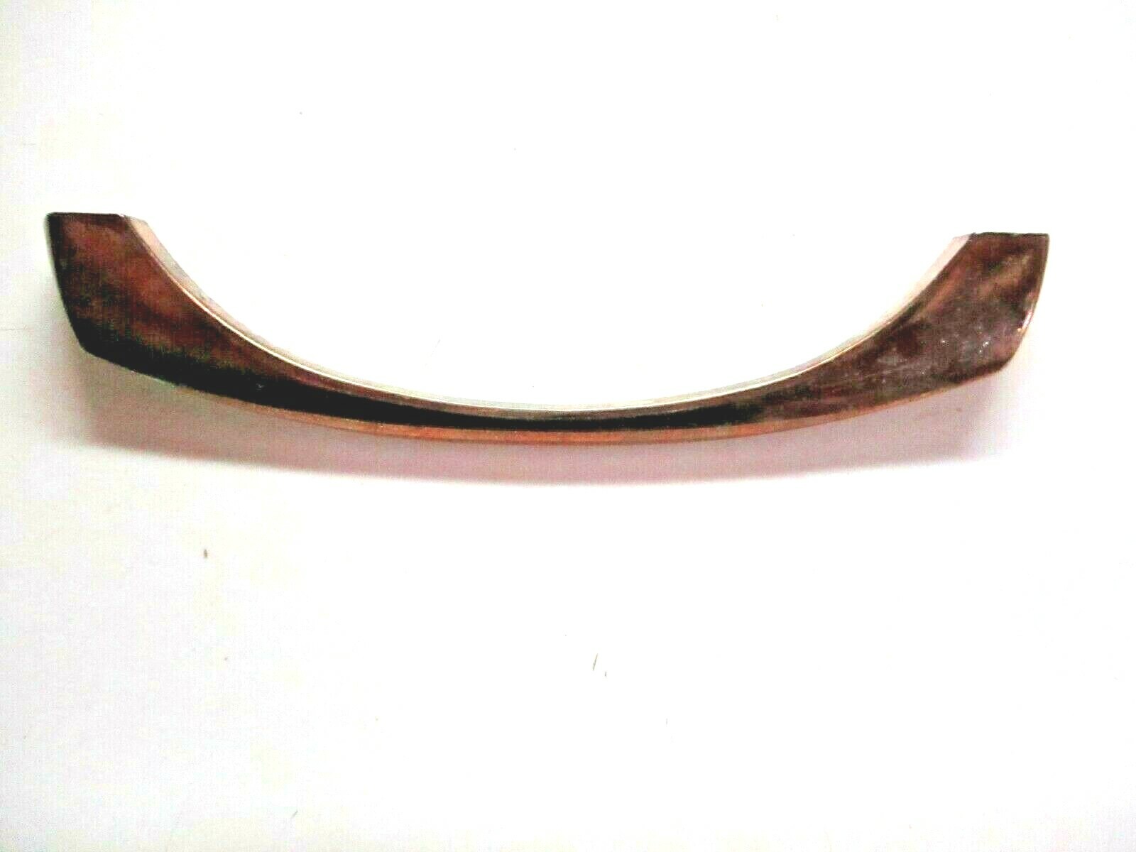Winged 1940s MCM Drawer Pull Handle Shiny Shabby Copper 4″ Centers 1 Vtg MCM