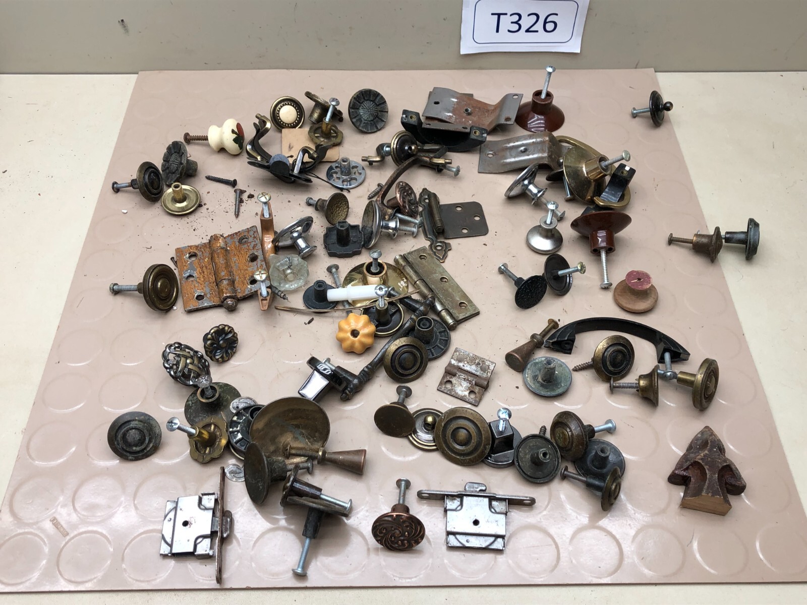 Lot Misc Cabinet Door Drawer Knobs Locks Hinges Vintage Hardware Restoration
