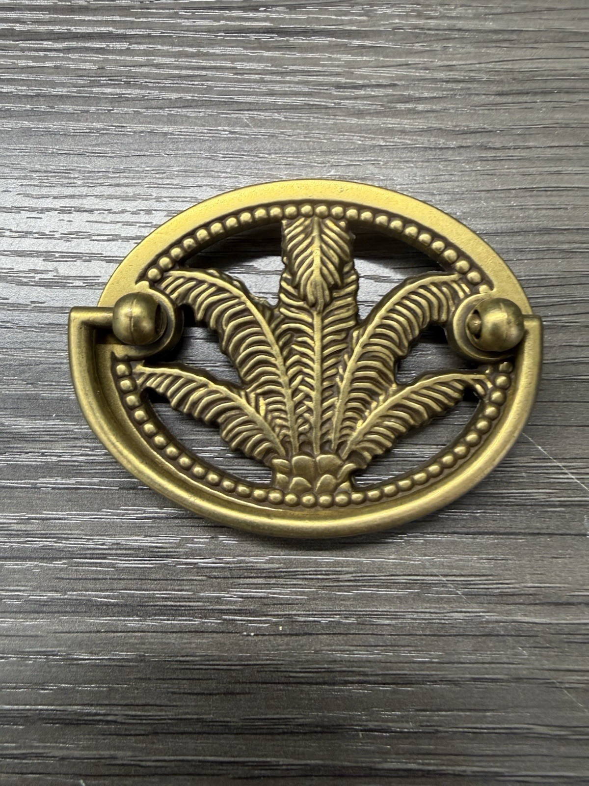 Vintage Keeler Brass Palm Tree Cabinet Knob Chippendale-style Drawer Pull (9