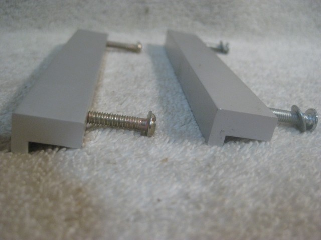 2 Salvaged Cabinet Drawer Pulls Handles ( Brushed Nickle or Aluminum) W/screws