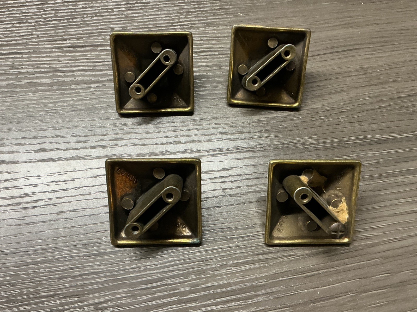 4 Antique 2” Rectangular Pyramid Knob Drawer Pull Handle brass savage (46