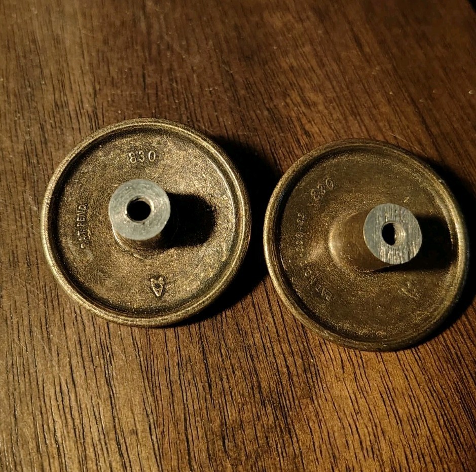 2 1-1/2in. Ajax Zodiac Knob Brass Vintage Mid Century Dresser Drawer Pull MCM