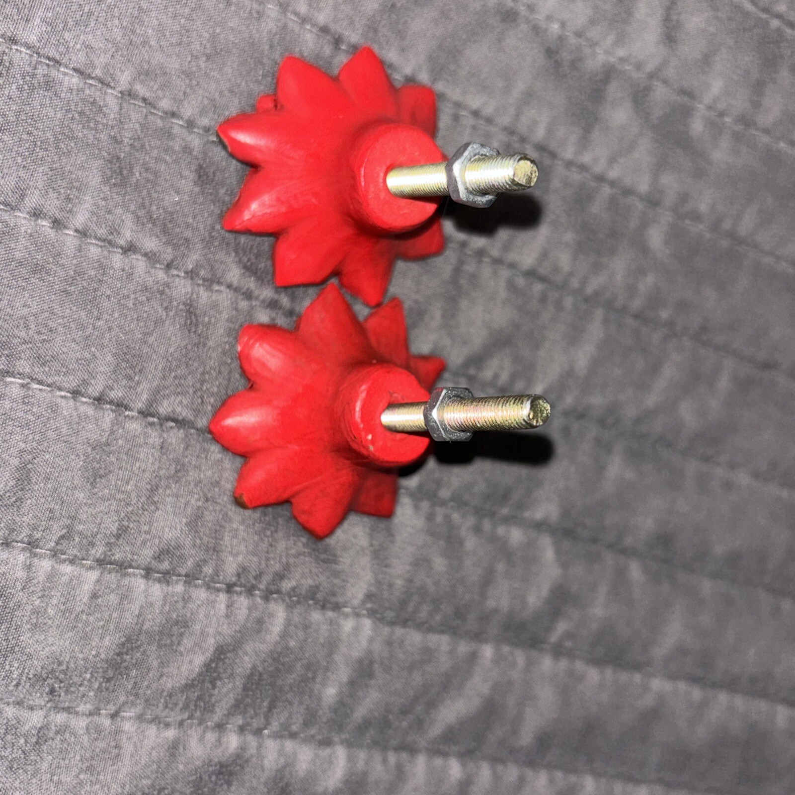 Distressed Red Flower Floral Handle Cabinets Knob