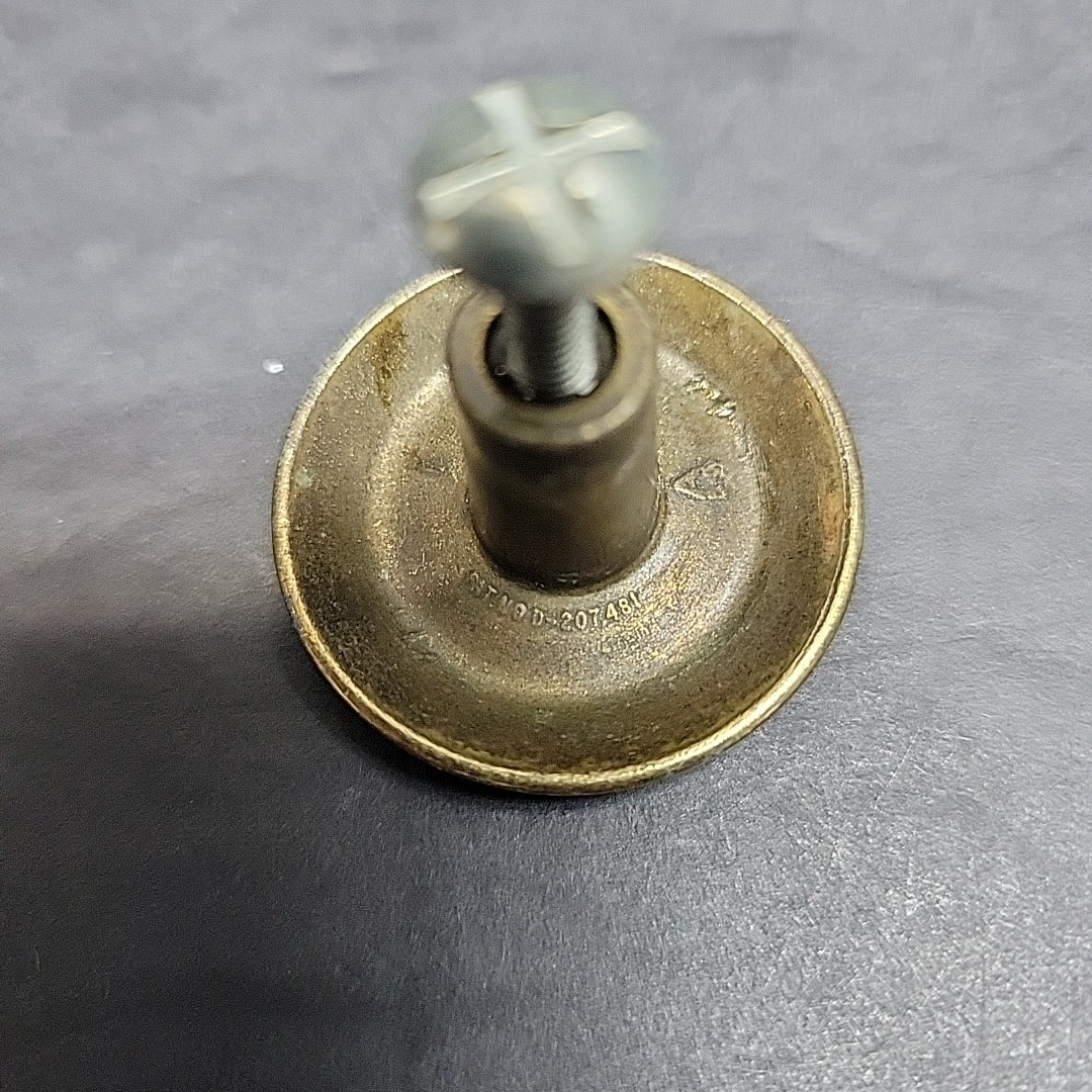 4 – Ajax 953 Cab. Door Drawer 1950 Pull Knob Flower Floral Brass 1-3/8″ Vtg MCM