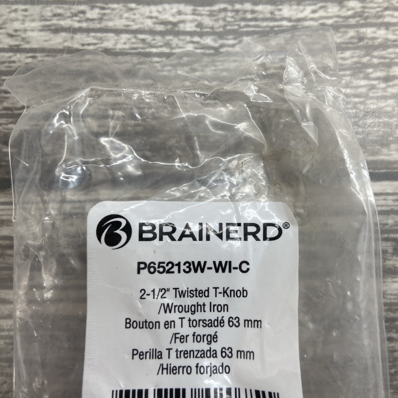 Brainerd 2-1/2” Twisted T-knob Wrought Iron Lot Of 3 {29}