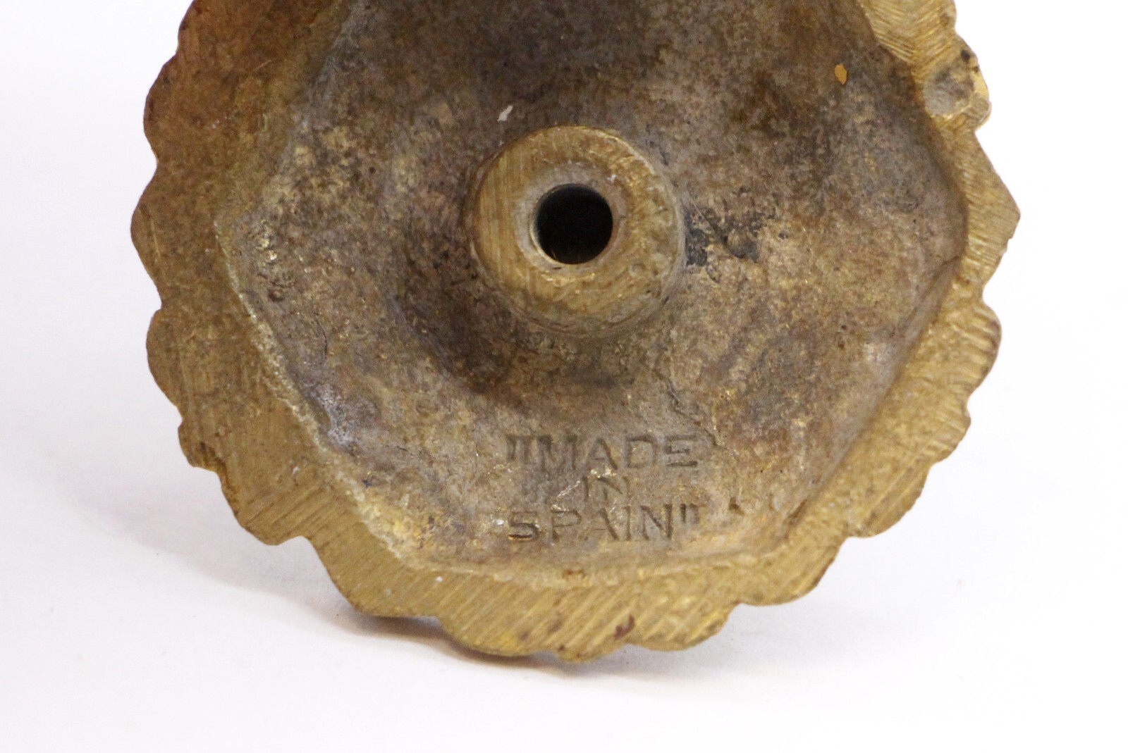 Pair of Vintage 1.625 in. Hexagon Scalloped Brass Cabinet Drawer Knobs