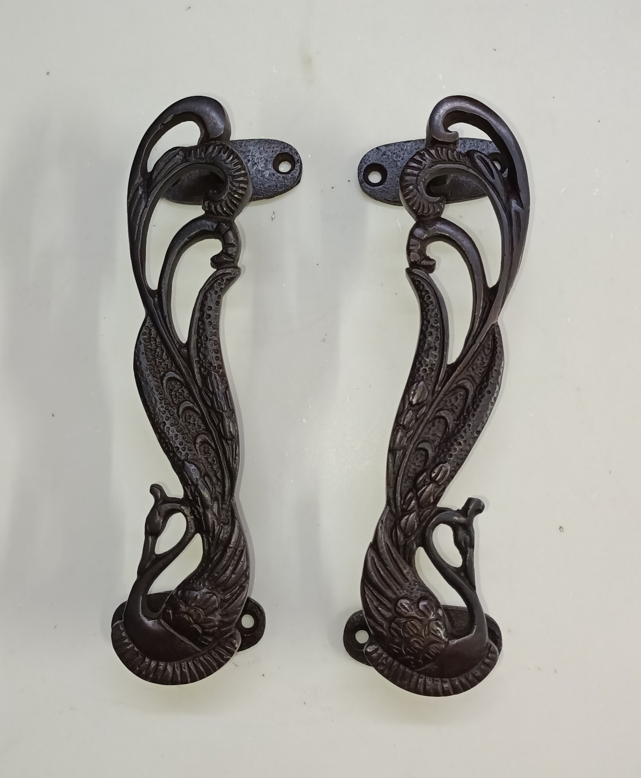 Peacock Design Cupboard Puller Brass Pheasants Bird Theme Door Handle Set AJ103