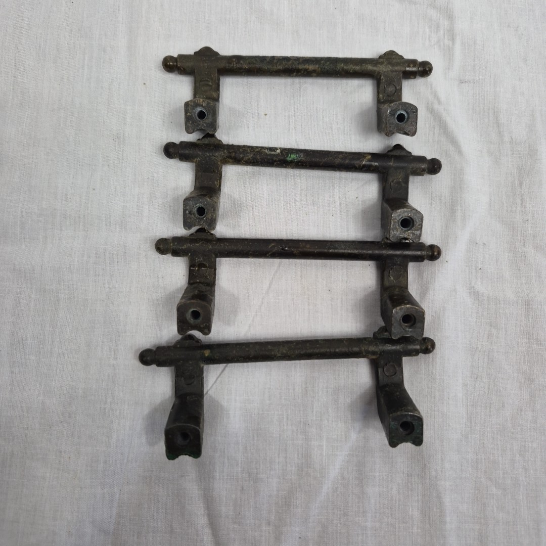 Vintage 1970s Lot of 4 Ajax 958 Espana Rope Drawer Pulls 4.5in Brass Tone Metal