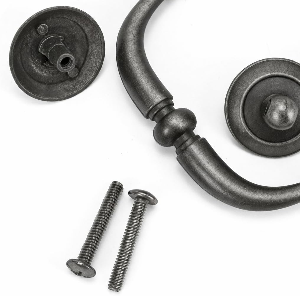 3.25″ Drawer Pulls Vintage Style Bail Drop Handles 82mm Antique Dark Brass Re…
