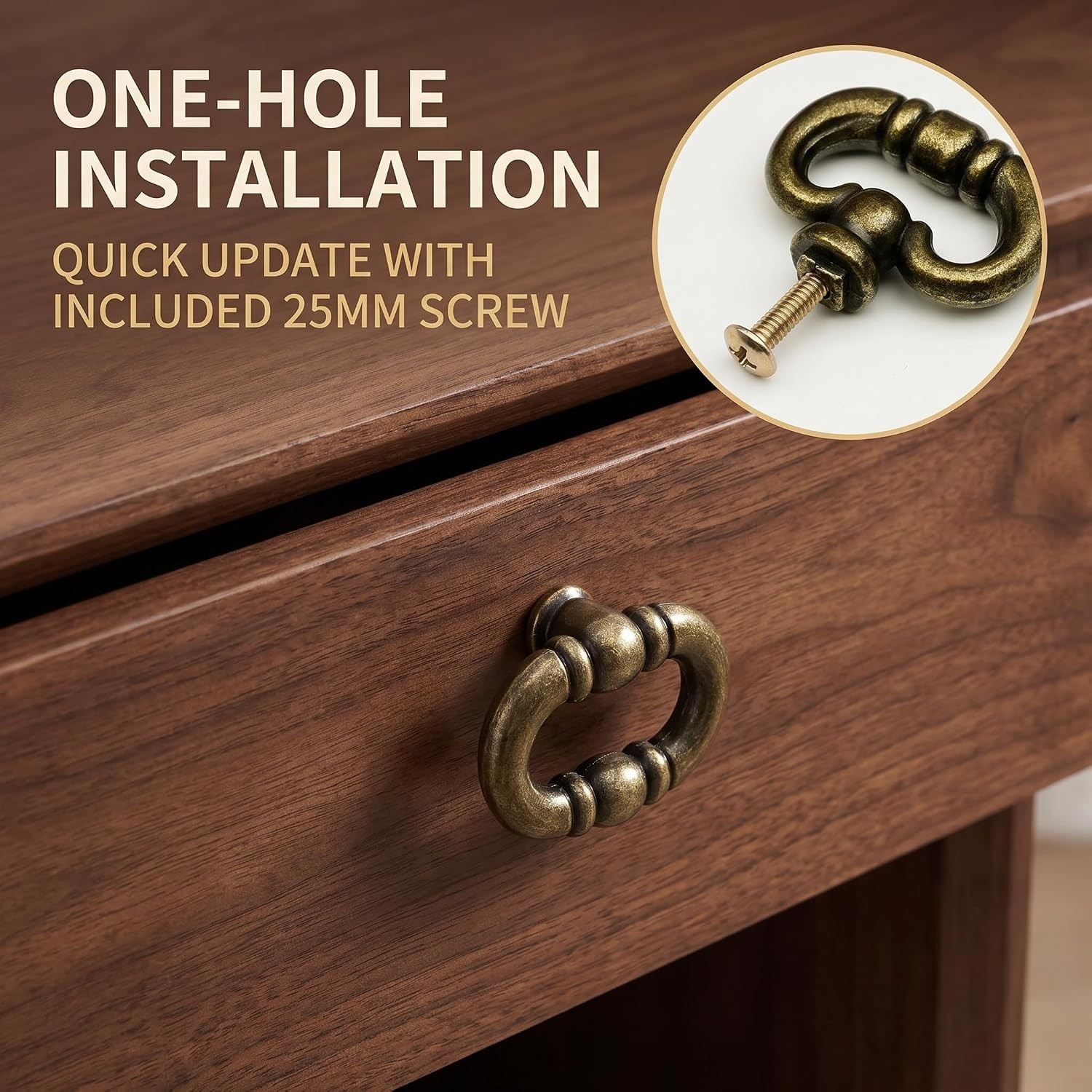 Elegant Antique Bronze Cabinet Knobs – Versatile Vintage Drawer Pulls 2 Pack