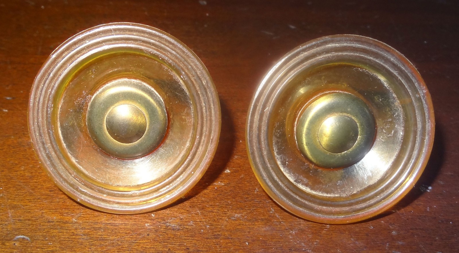 Lot 4 Antique Art Deco Bakelite & Brass Waterfall Furniture Draw Pulls & Bonus