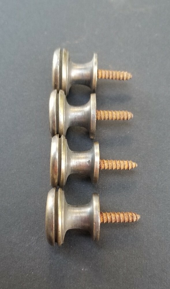 4 Solid Brass Stacking Barrister Bookcase 5/8″dia Knobs drawer Pulls #K26