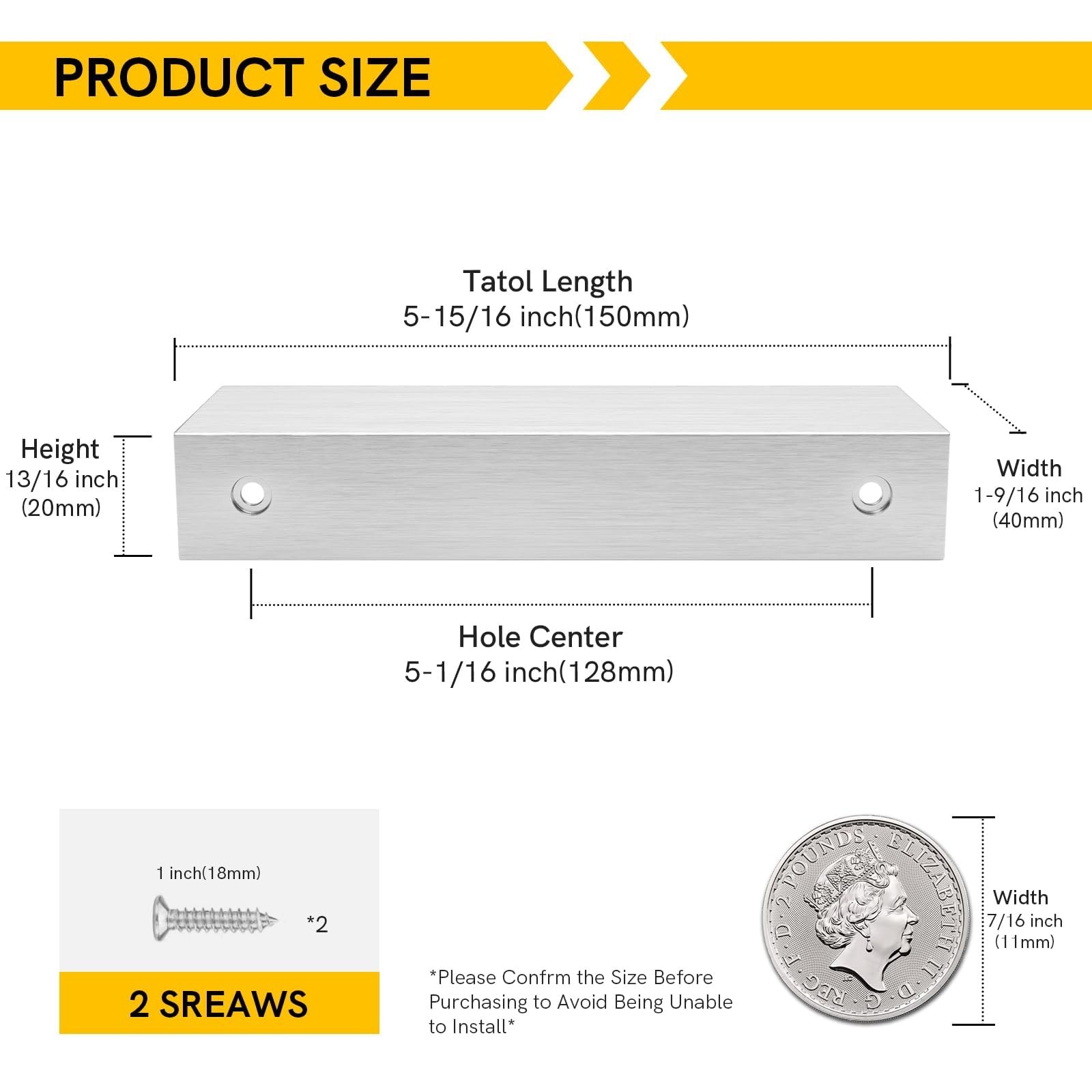 Rergy 10 Pack Brushed Nickel Cabinet Pulls 5 Inch Finger Pull For Cabinets Edge