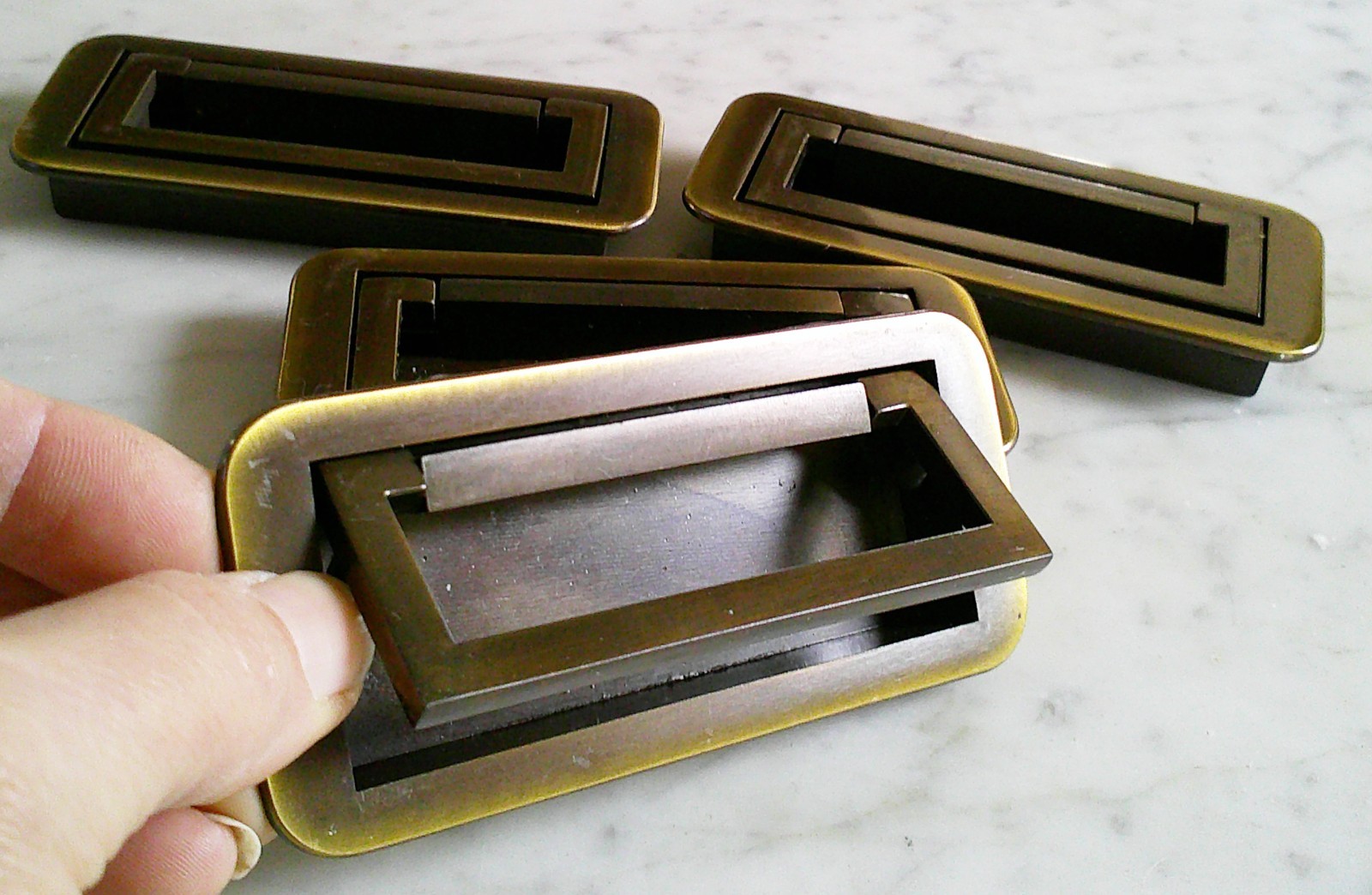 4 Drexel Dynasty Et Cetera Asian Campaign Drawer Pull Handle CHC E5250 Vintage