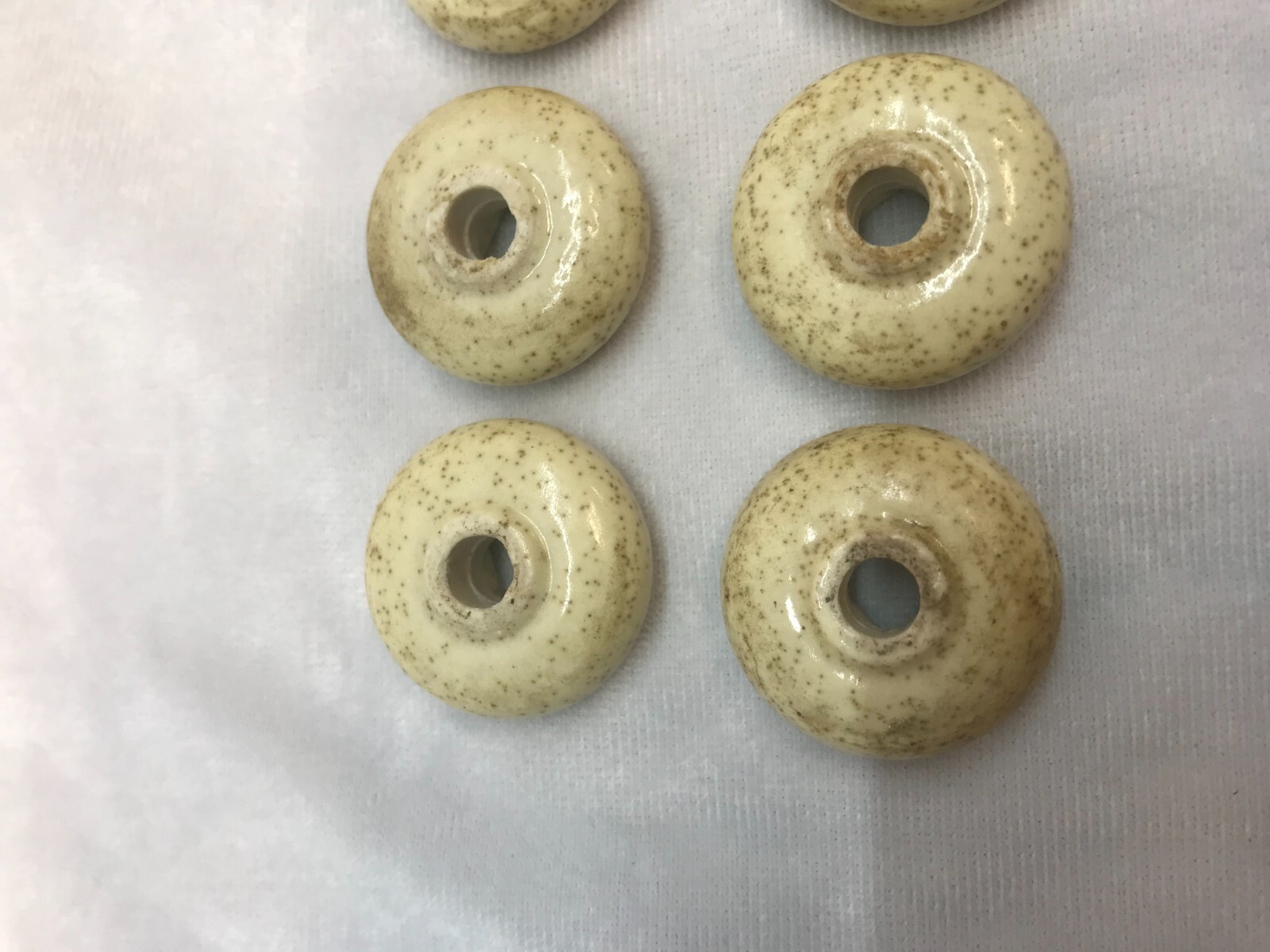 14 Vintage 1 in Ivory Shift Door Drawer Knob Bead Ball spacer