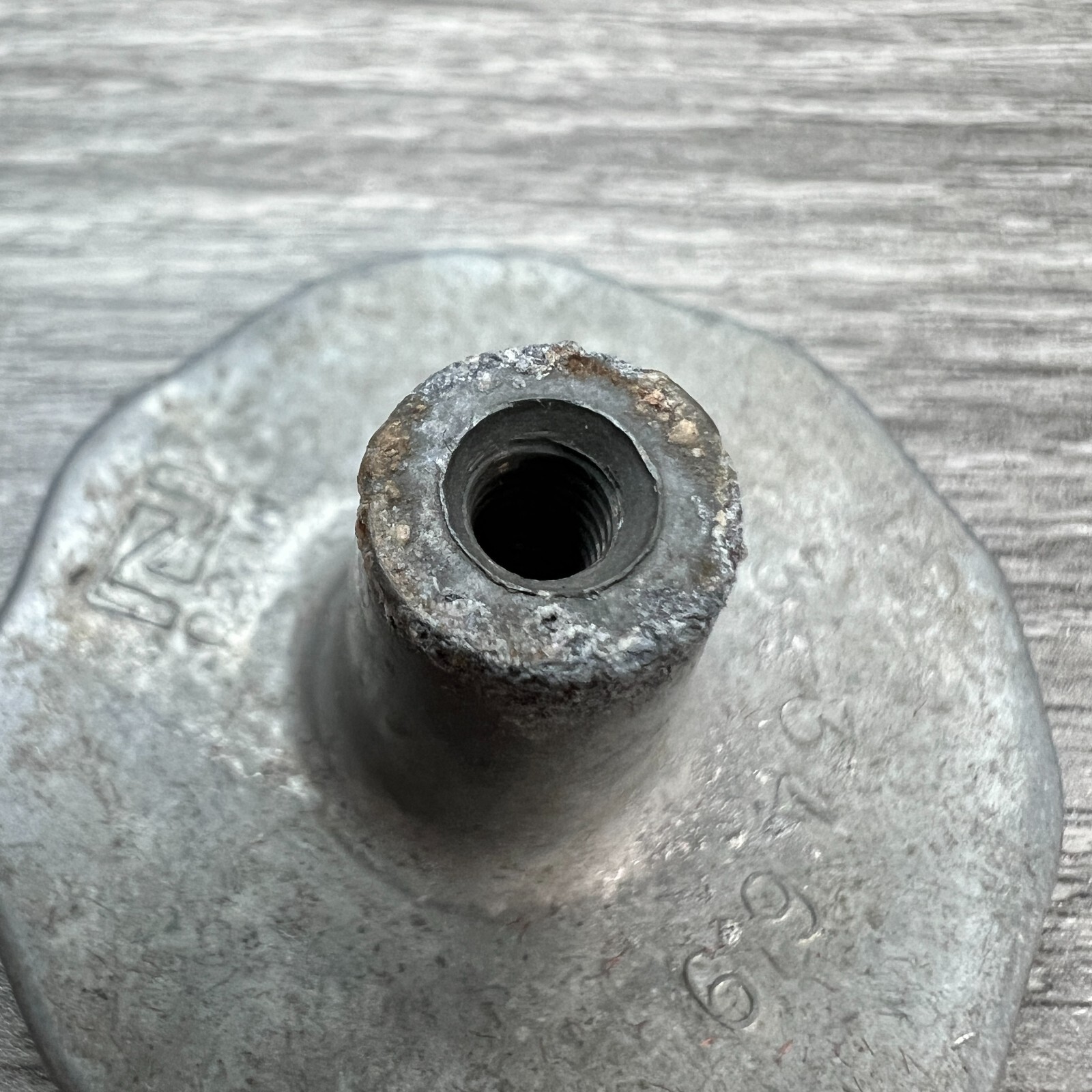 Vintage Drawer Pull Round Single Knob NLCO 63 – 3469 Metal Unknown Oigins