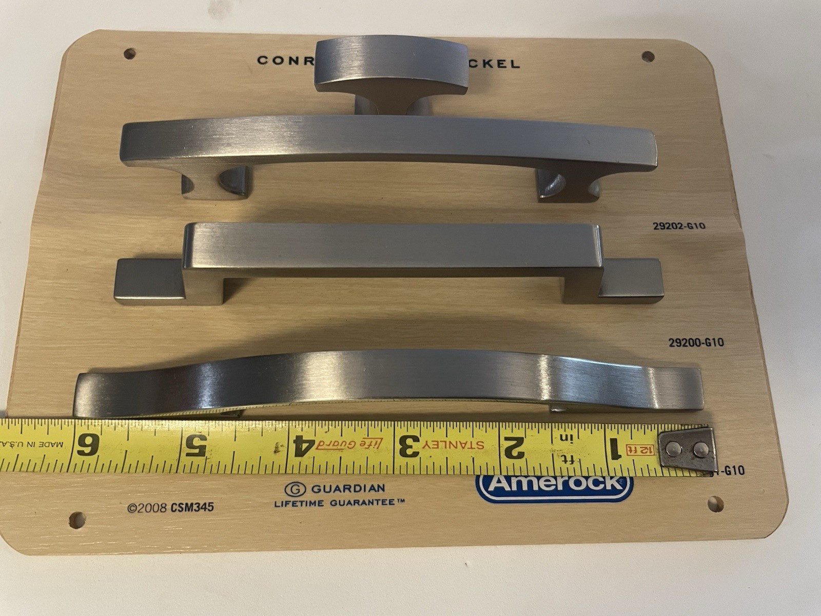 CONRAD BRUSHED NICKEL Amerock Drawer Knobs Pulls Display Board Salesman Sample🌺