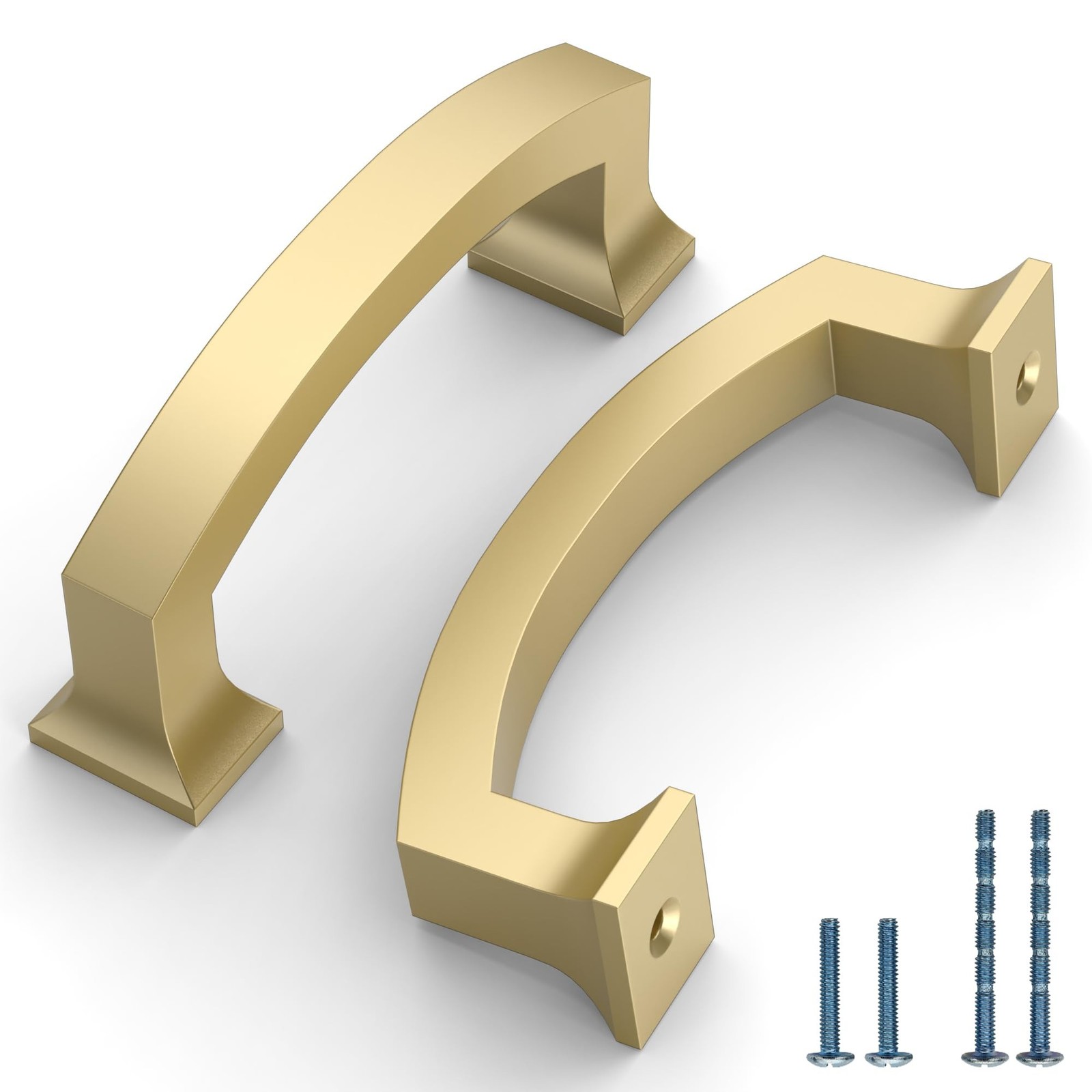 10 Pack 3”(76mm) Gold Kitchen Cabinet Handles Modern Gold Cabinet Pulls Draw…