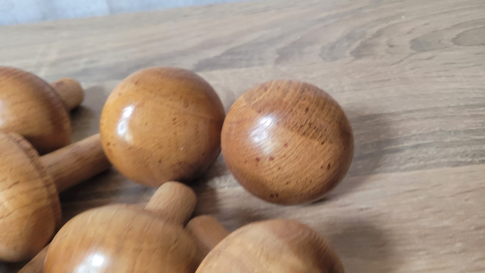 Vintage Wood Drawer Pulls Mushroom Shaped