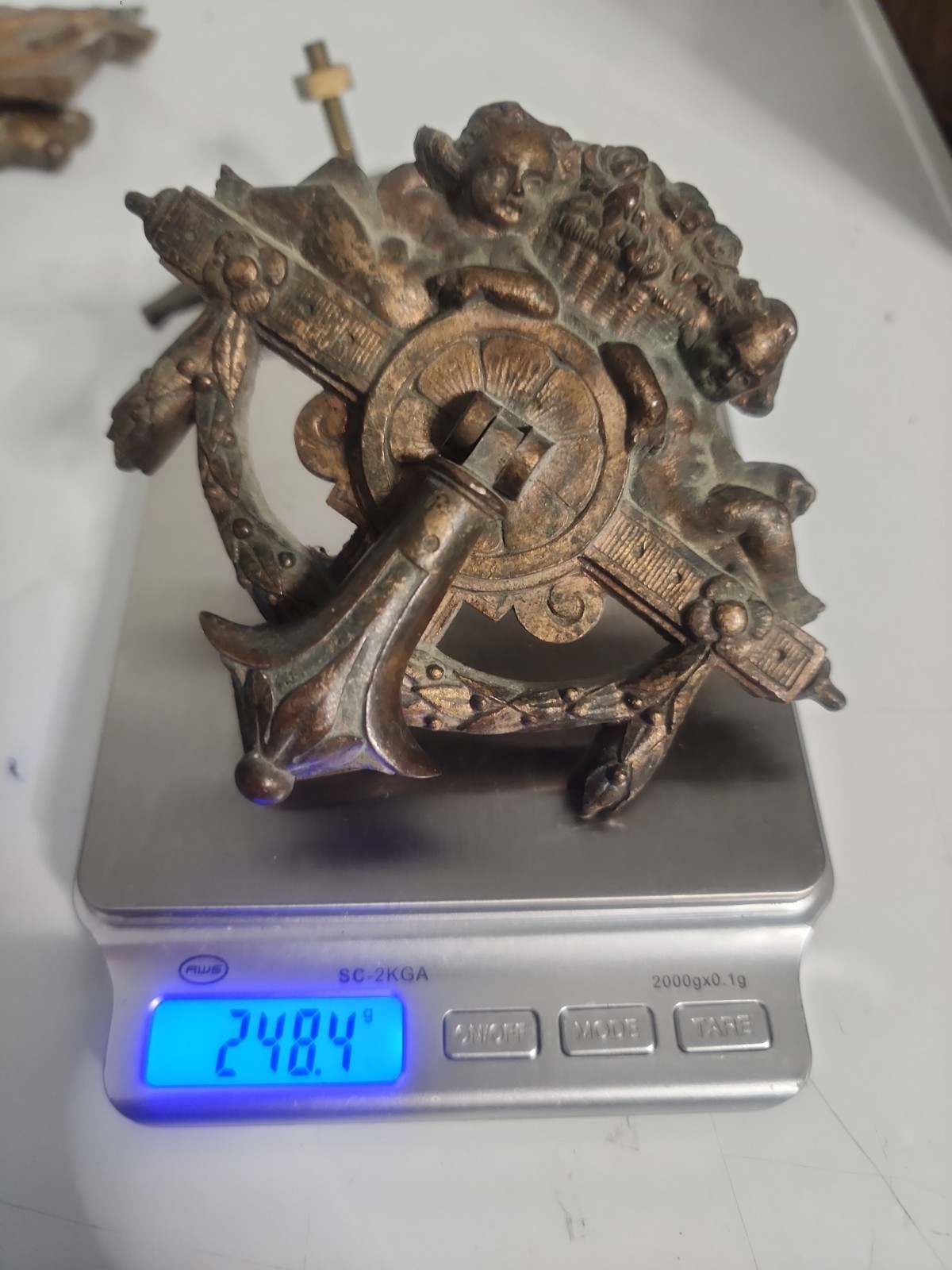 ULTRA RARE Set of 8 Antique 19th-Century French Rococo Bronze Putti Pulls