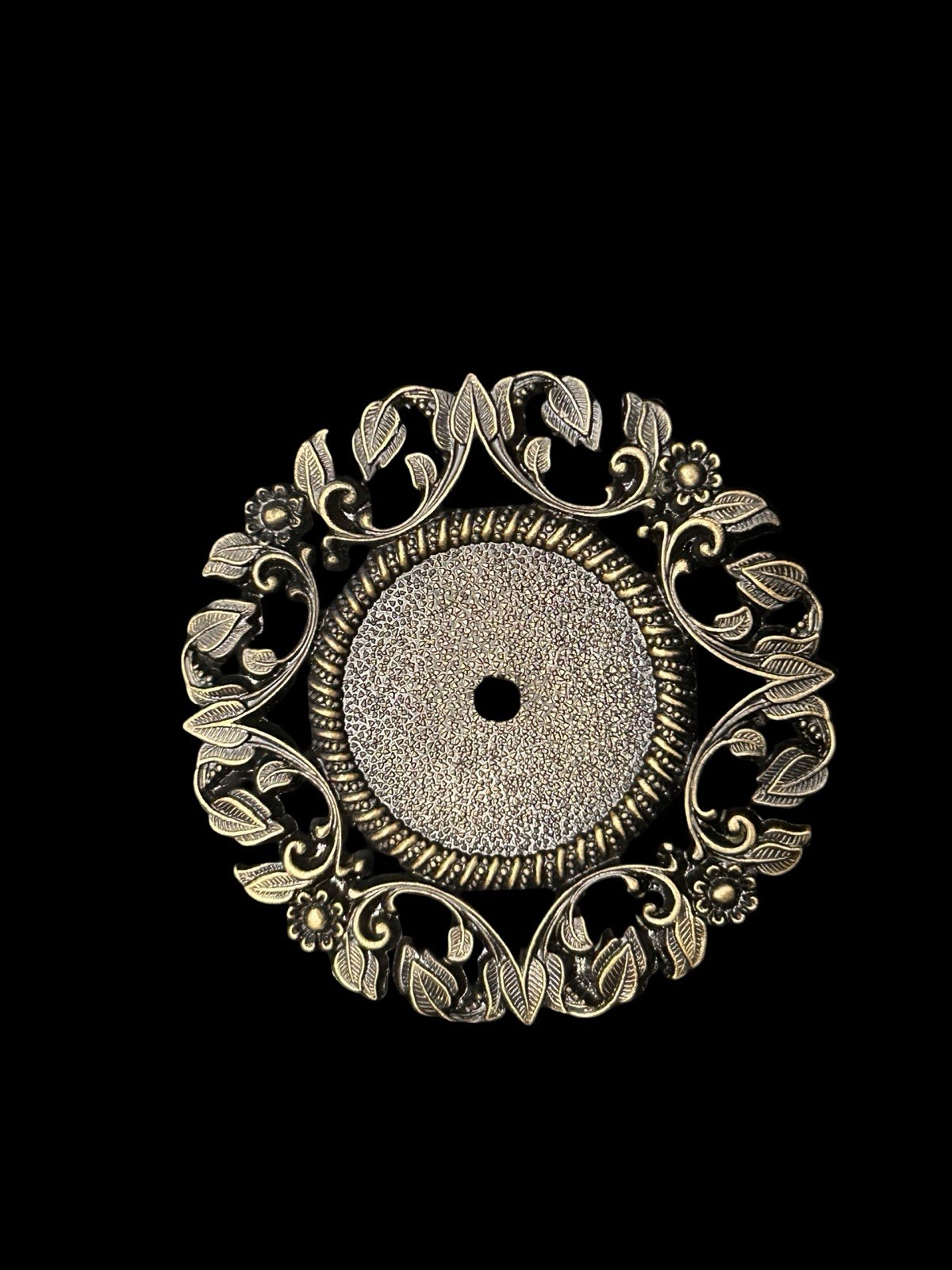 5 Vtg Allison Japan Art Nouveau Filigree Backplate Round 3” Escutcheon Ornate