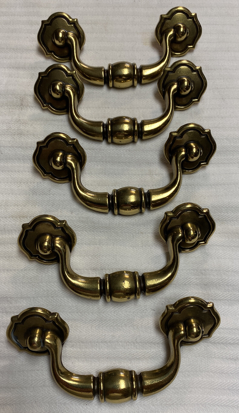 Keeler Brass Company Brass Finish Drawer/Dresser Pulls~qty 5~N17381