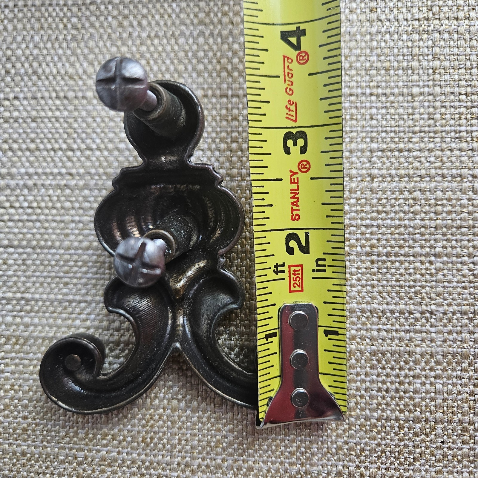 Ornate Drawer Pull Handles Set 6 Antique Bronze Tone Cabinet Hardware Scroll