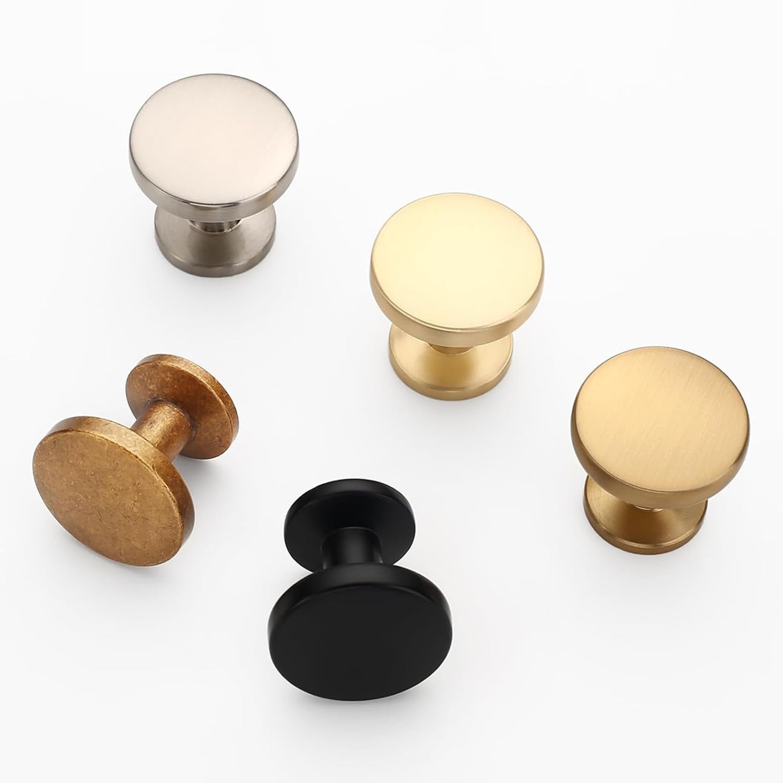 10 Pack 1-1/5Inch(30mm) Champagne Bronze Knobs for Cabinets and Drawers Kitch…