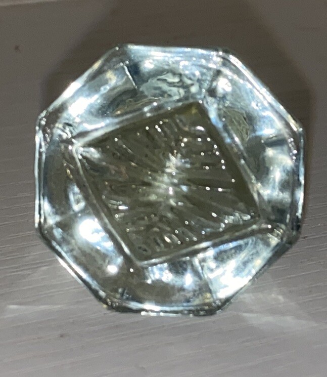 Vtg Blue Depression Glass Drawer Pull Octagon Diamond Vintage