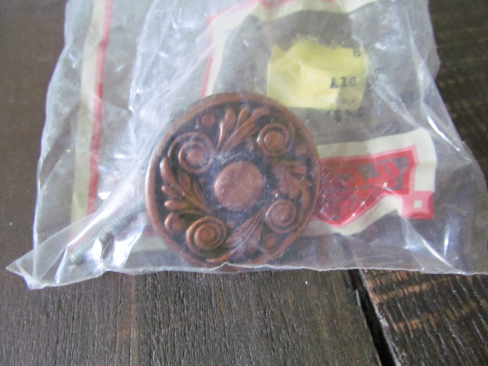 VTG Burnished Copper Tone Knob Cabinet Pull Round 1 1/2″