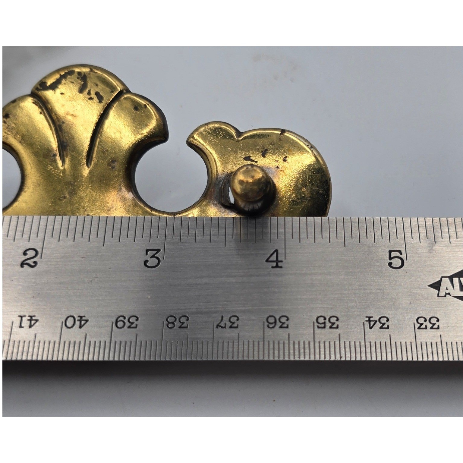 Vintage Brass Batwing Chippendale Drawer Pull Backplates Set of 3 Furniture